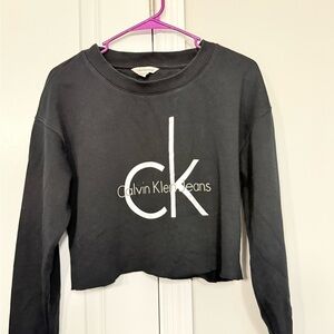 Calvin Klein Kids Charcoal Cropped Hoodie